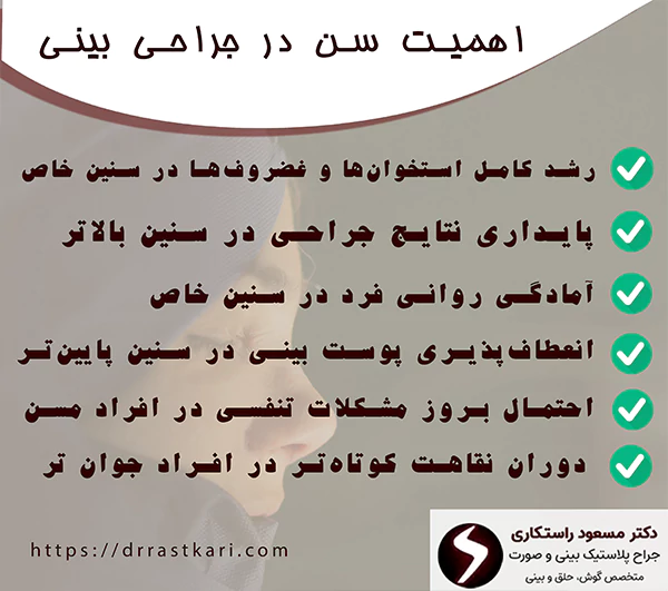 اهمیت سن در جراحی بینی